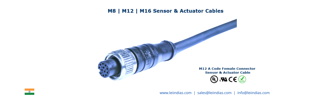 M12 A Code Female Connector Sensor Actuator Cable